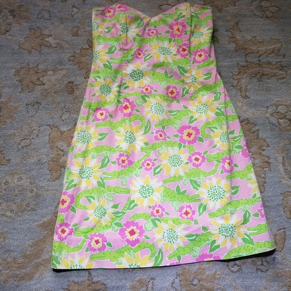 Lilly Pulitzer Croc Monseiur Strapless Dress - Picture 1 of 6